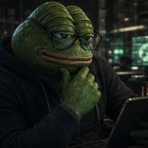 A toad in glasses, thinking
