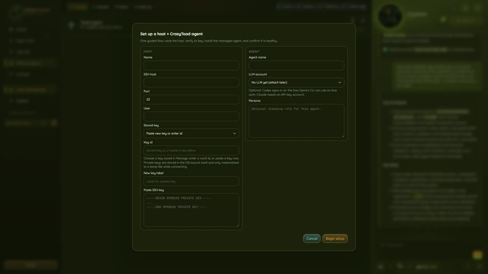 CrazyToad Remote Agents setup without sensitive host details