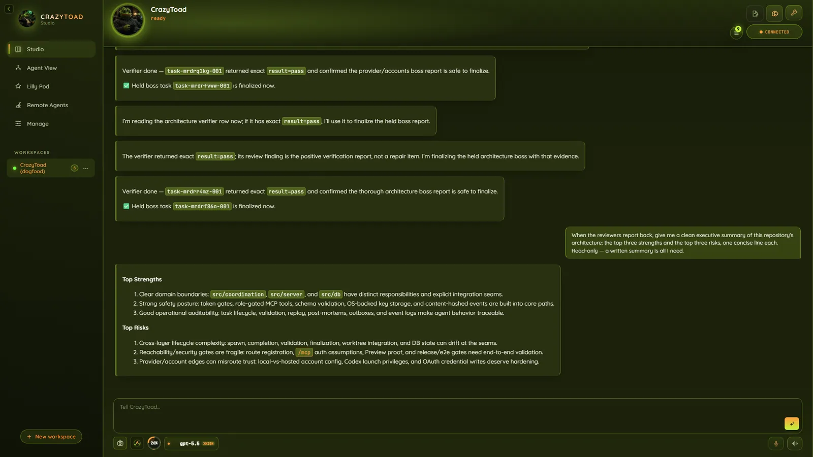 CrazyToad Studio recolored by the selected theme palette